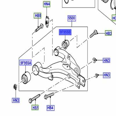 BUSH REAR, LOWER SUSPENSION ARM RGX500111 LR054831