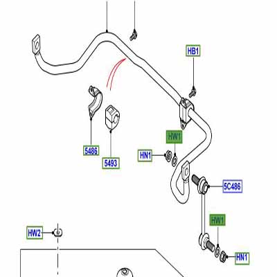 RONDELLE M12 BARRE STABILISATRICE ARRIERE RYF000021