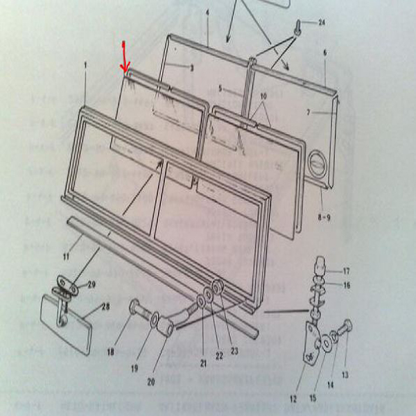 FRONT WINDSCREEN SPILT SCREEN SERIES 109 MTC5318