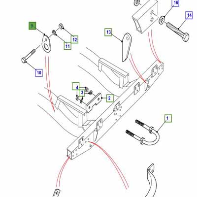 BRACKET-TOWING FRONT AND REAR, LESS SPOILER 90577509