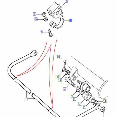 SANGLE-PROTECTEUR DE BOULON DE SUSPENSION ARRIÈRE ANR4548