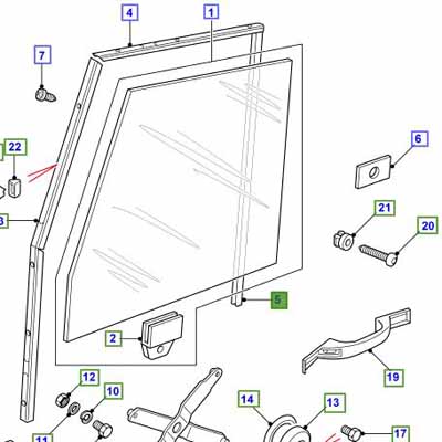 CHANNEL-VERTICAL DRAIN REAR, 4MM GLASS CFE000720