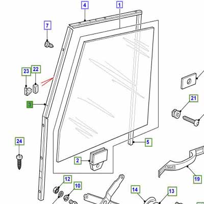 CHANNEL-VERTICAL DRAIN FRONT, 4MM GLASS CFE000710