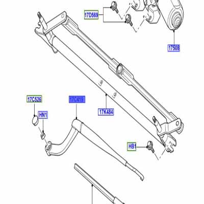 WIPER ARM RIGHT HAND DRIVE DRIVERS SIDE DKB500041PMD