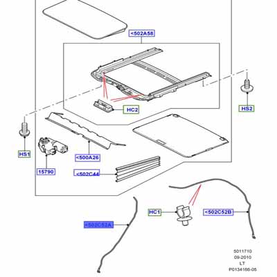 TUBE – WATER DRAIN FRONT POWER TILT/SLIDE SUNROOF EEH500120