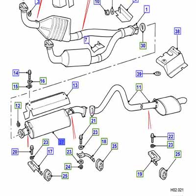 ASSEMBLAGE DE SILENCIEUX SYSTEME D’ECHAPPEMENT ESR3735