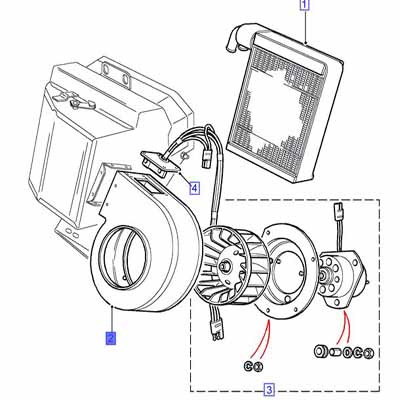 HOUSING – HEATER BLOWER 12V RIGHT HAND DRIVE JEN000010