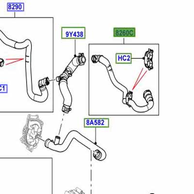 HOSE FROM EGR COOLER TO HEATER INLET LR000943