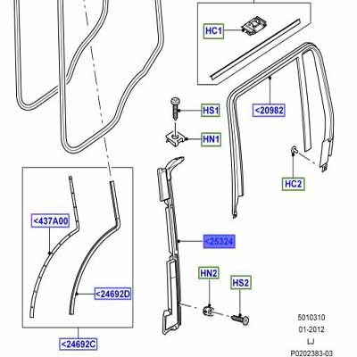 SEAL LEFT HAND REAR DOOR LR016864