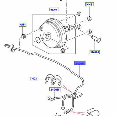 TUYAU FLEXIBLE – SERVO FREIN À VIDE LR018329