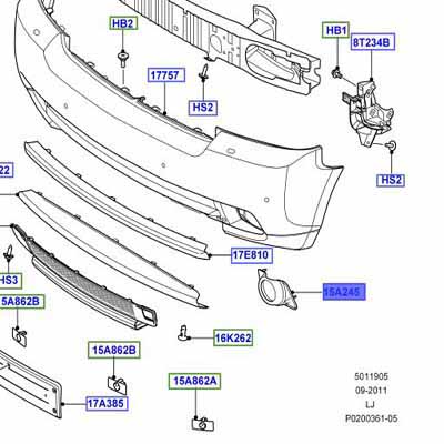 BEZEL LEFT HAND CHROME WITH BODY KIT LR023704