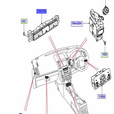 INTERRUPTEUR DANGER/VERROUILLAGE CENTRAL, QUATRE BOUTONS LR029149