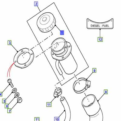 CAP-FILLER FUEL FILLER VENTED, NON-LOCKING, 2 LUG NRC9572