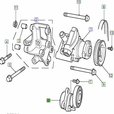 ASSEMBLAGE DU TENDEUR POMPE DE DIRECTION ASSISTÉE PQG100180