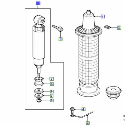 DAMPER ASSEMBLY FRONT FOR USE WITH DUNLOP AIR SPRING STC3672