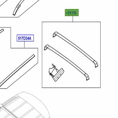 RAIL – ROOF RACK CROSS COMPLETE KIT VPLCR0131