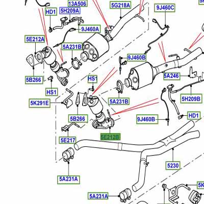 CATALYTIC CONVERTER LEFT HAND DOWNPIPE WCD502410