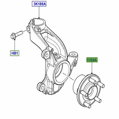 HUB – FRONT WHEEL INCLUDING BEARINGS LR003157