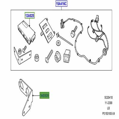 SUPPORT INSTALLATION BARRE DE REMORQUAGE LR004084