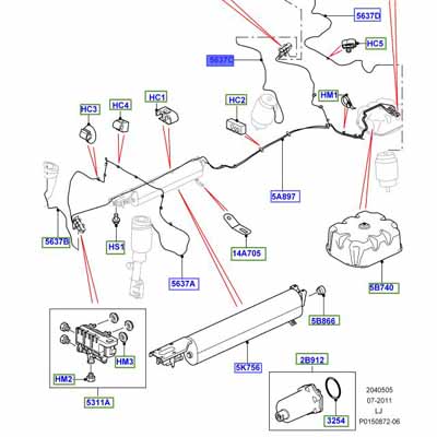 TUBE AXLE VALVE TO REAR RH SPRING LR018447