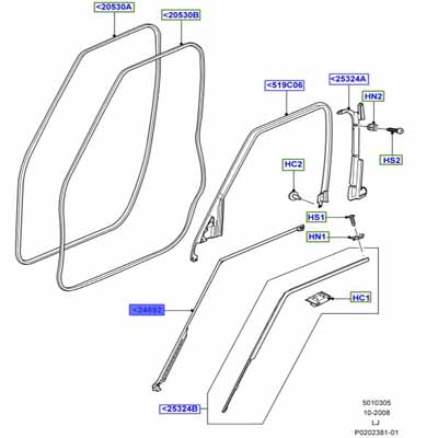 SEAL FRONT DOOR RIGHT HAND LR021647