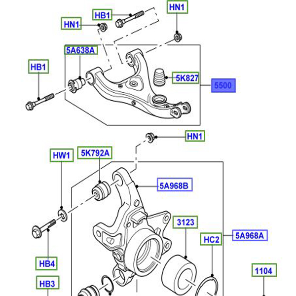 ARM – REAR SUSPENSION LEFT HAND UPPER LR023712