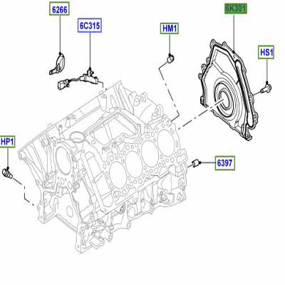 RETAINER AND SEAL REAR, CRANKSHAFT LR029001