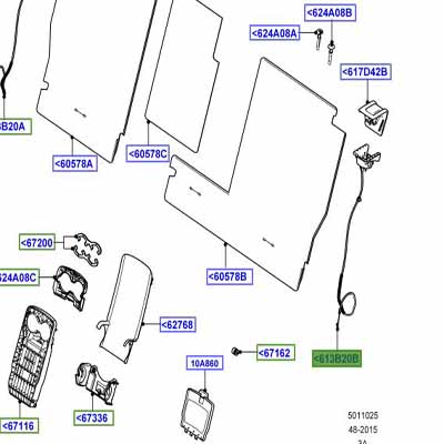 LATCH – REAR SEAT BACK LEFT HAND LR065332