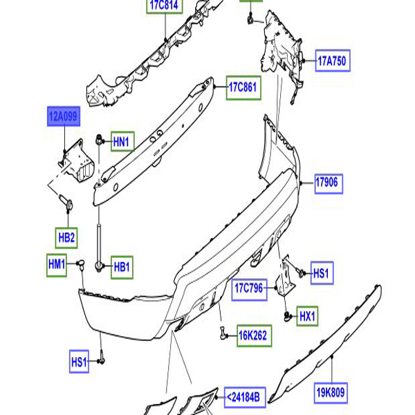 REINFORCEMENT – BUMPER SECURING LEFT HAND LESS TRAILER TOWING HITCH LR080359