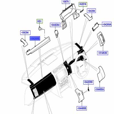 MOULDING – INSTRUMENT PANEL RHD, INTERIOR VENEER – BROWN OAK VENEER LR081266
