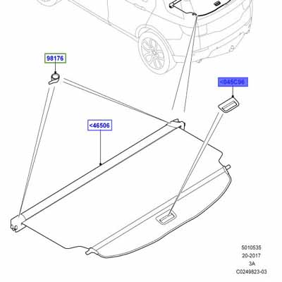 HANDLE – LOAD SPACE COVER LR095705