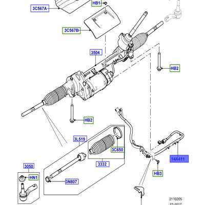 WIRING STEERING GEAR LR096142