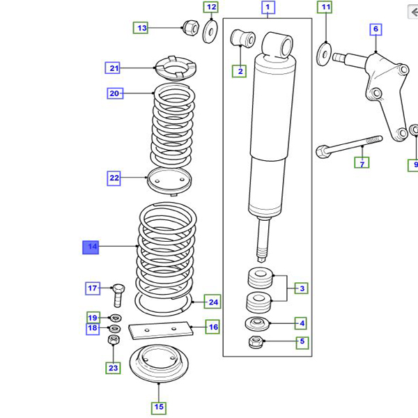 SUSPENSION ARRIÈRE À RESSORT ET BOBINE MARRON VIOLET RKB101111