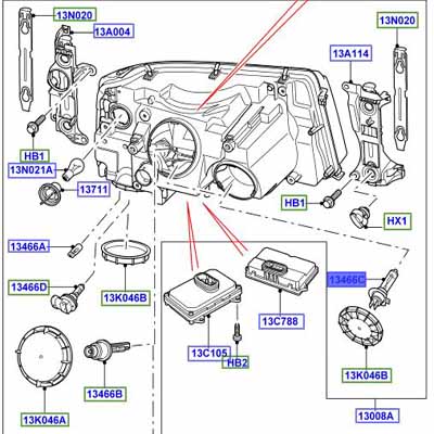 BULB H7 12V 55W, FOR HEADLAMP HIGH/LOW BEAM LR000703