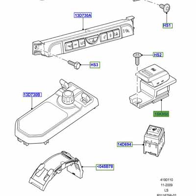 SWITCH PARKING BRAKE YUG500320PVJ