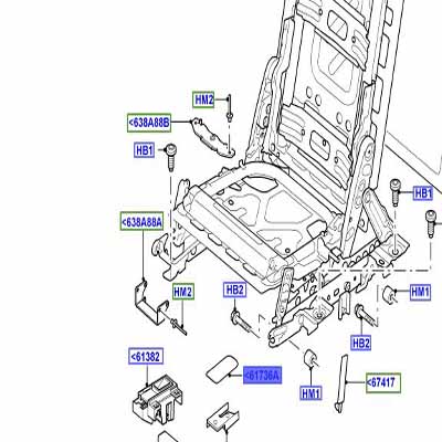 HANDLE REAR SEAT BACK RELEASE HANDLE, RIGHT HAND UPPER HXG500240PVJ