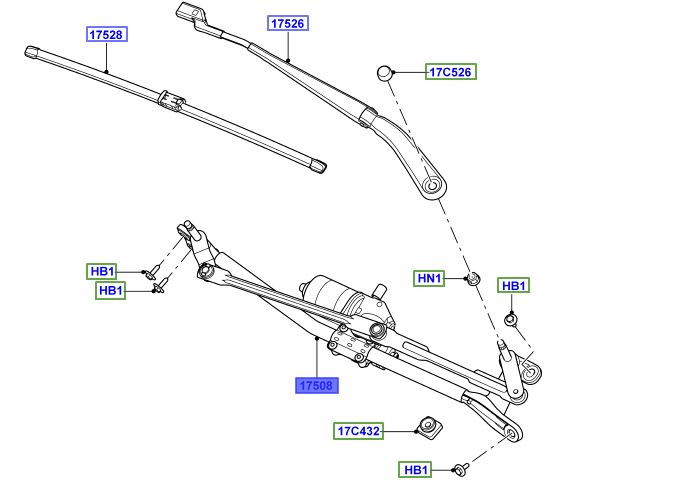 WIPER MOTOR RIGHT HAND DRIVE LR024225