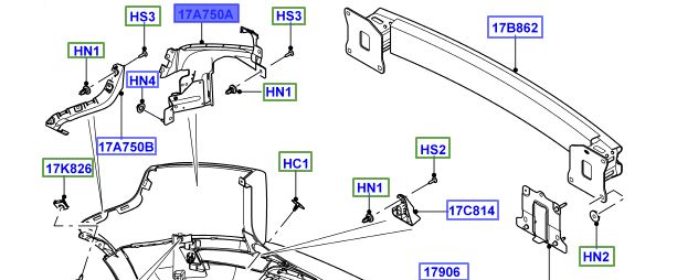 BRACKET – BUMPER MOUNTING RIGHT HAND LR027979