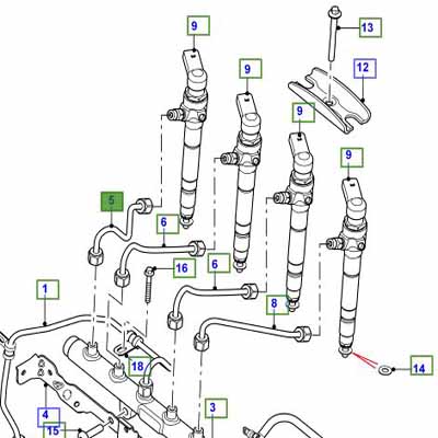 FUEL INJECTOR PIPE LR029951