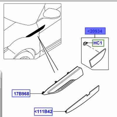 MOULDING – DOOR OUTSIDE LEFT HAND FRONT FENDER GILL-BRUNEL LR038584