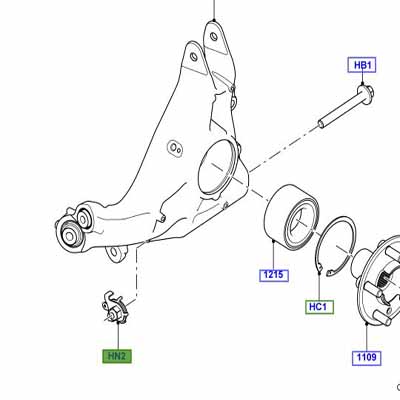 ECROU M14, TYPE DRAPEAU SUSPENSION DE LA ROTULE ARRIERE LR043586