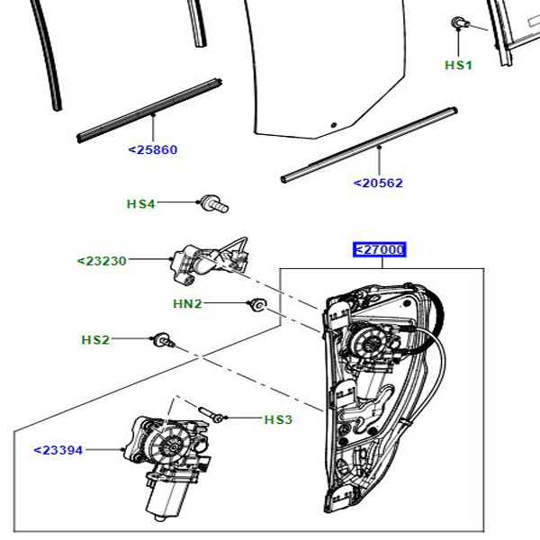 WINDOW REGULATOR LEFT HAND REAR  LR060139