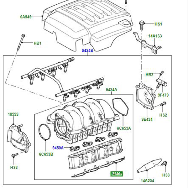 GASKET INLET MANIFOLD AJ PETROL 4.4 V8 4628235