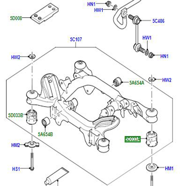 FRONT INSULATOR REAR CROSSMEMBER KHC000050