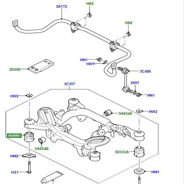 INSULATOR REAR CROSSMEMBER REAR KHC000060