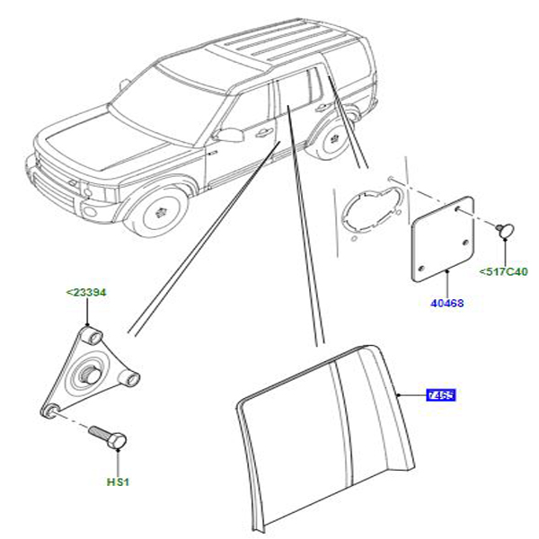 BEZEL LEFT HAND REAR LR006345