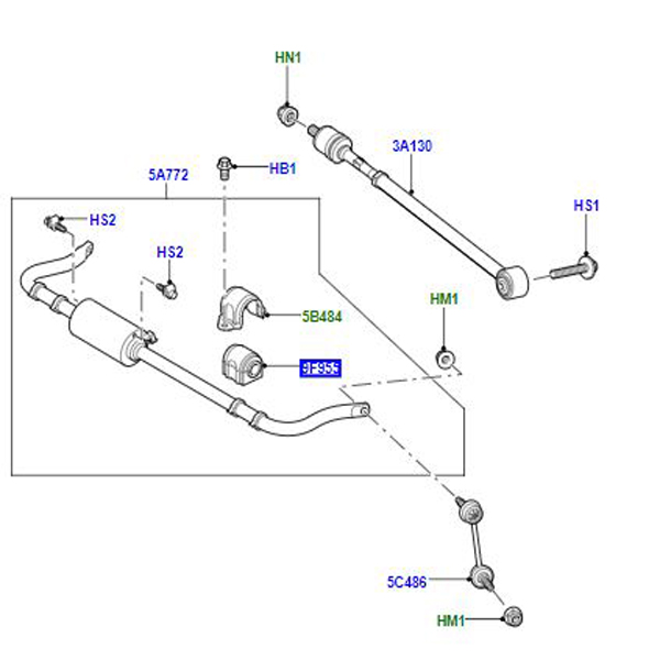 BUSH REAR STABILIZER BAR LR018354