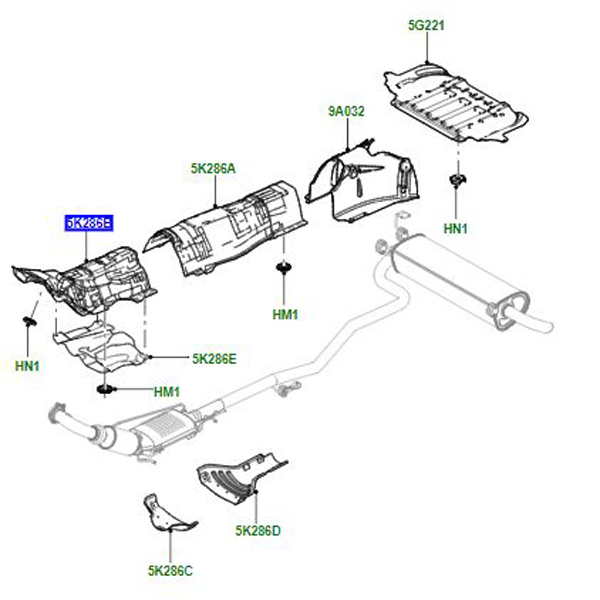 HEAT SHIELD EXHAUST SYSTEM FRONT LR020429