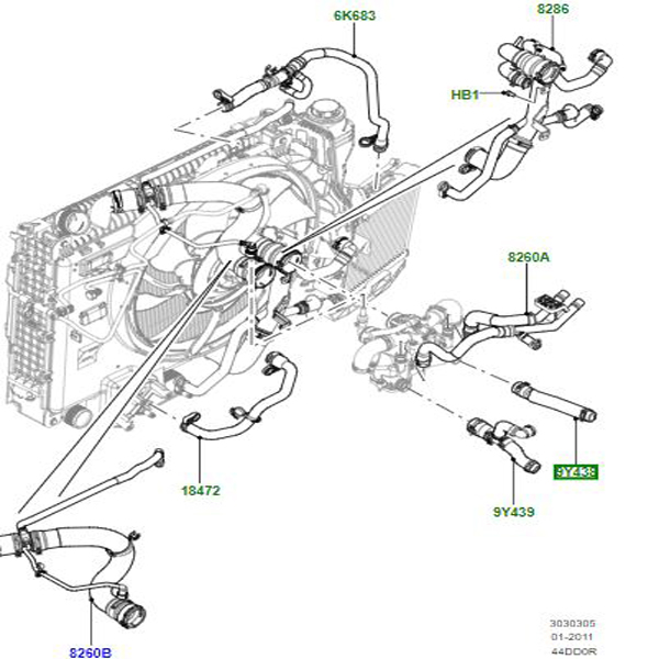 HOSE EGR COOLER INLET LR022717