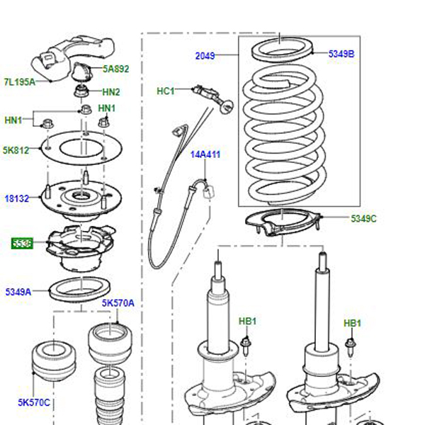 INSULATOR REAR SUSPENSION LR024216